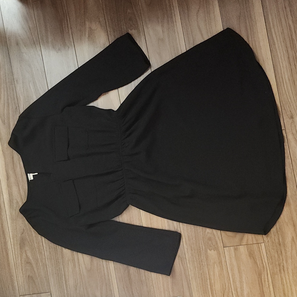 🔥3/$24. Monteau Elegant Black Dress Long Sleeves
